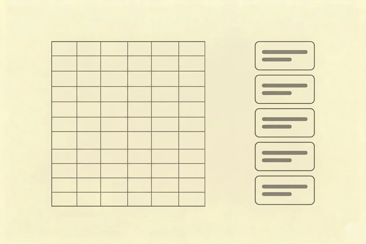 Tableur Excel et pile de cards CRM côte à côte — comparatif Pipedrive versus Excel pour artisan